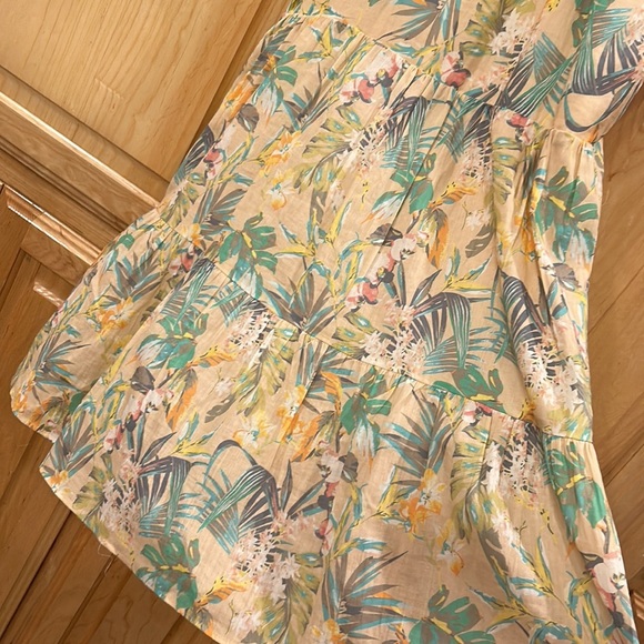 Lavender Brown Floral Tropical Print Dress - Picture 10 of 11